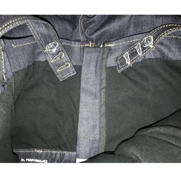 DL1961 Holloway Dark Wash Denim Flare Leg Jumpsuit 26 DL Performance - Picture 10 of 14